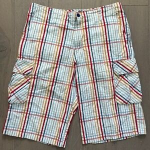 Vintage y2k Phat Farm Classics Men's Cargo Shorts Sz 36 Plaid Baggy Hip Hop